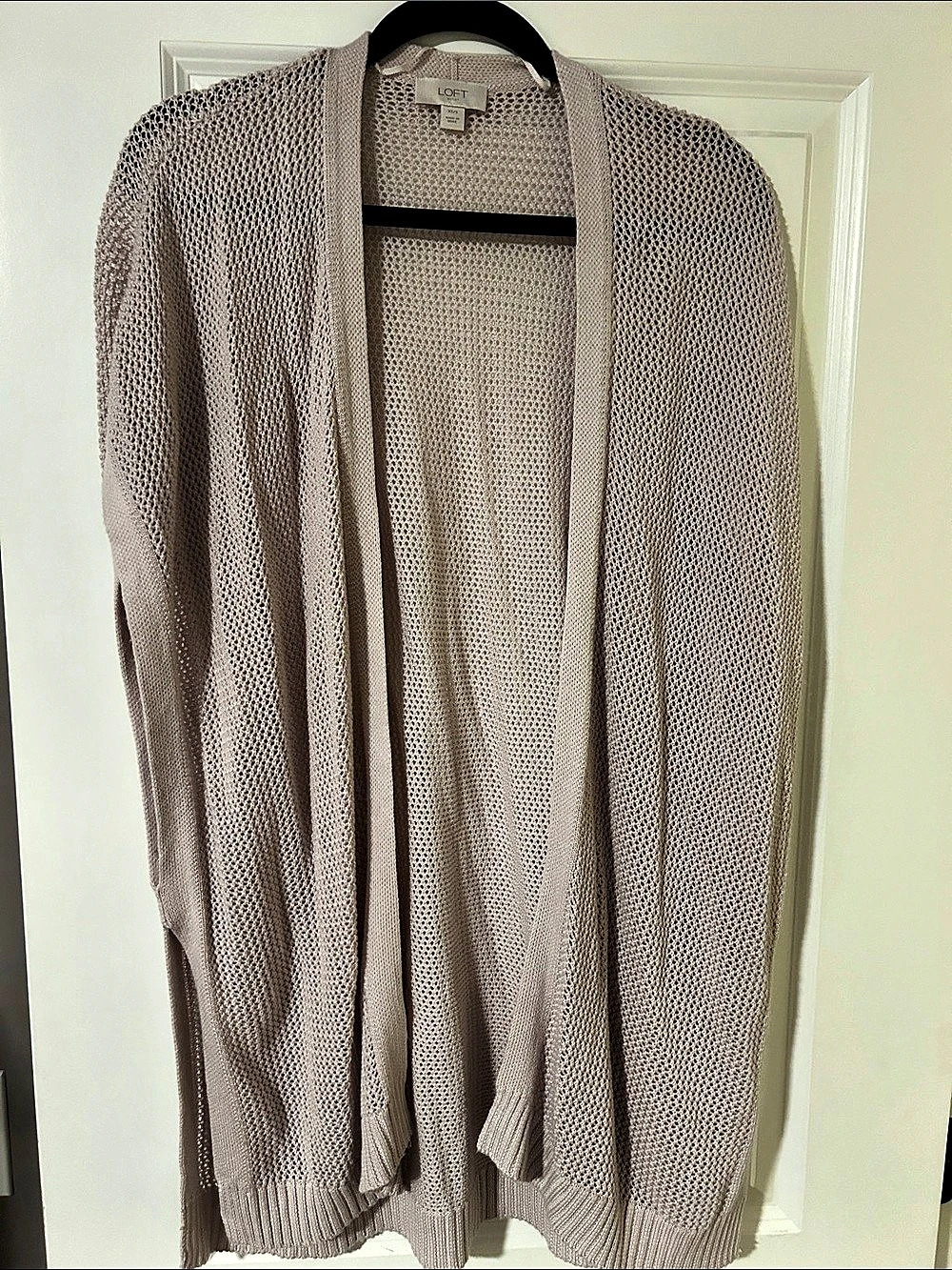 LOFT Open Front Knit Cardigan in Pink Size XS Like New